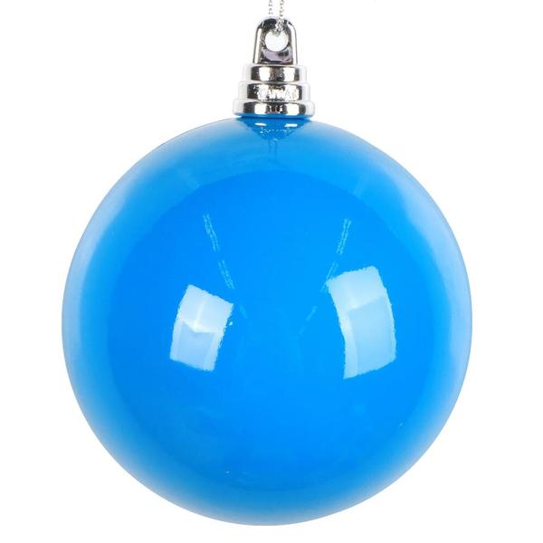 3" Blue High-Gloss Ball Ornament (12 pack)