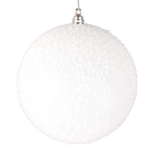6" White Matte Snow Ornament (2 Pack)