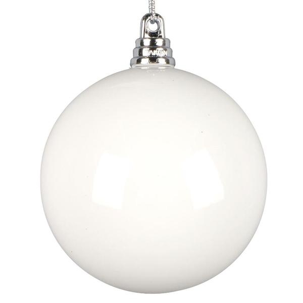 3" White High-Gloss Ball Ornament (12 pack)