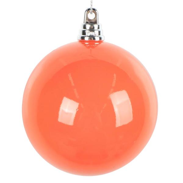 3" Orange High-Gloss Ball Ornament (12 pack)