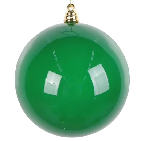 4" Green High-Gloss Ball Ornament (6 pack)