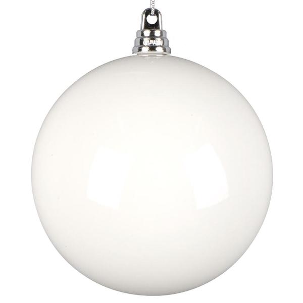 4" White High-Gloss Ball Ornament (6 pack)