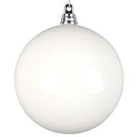 Vickerman 4" White High-Gloss Ball Ornament (6 pack)