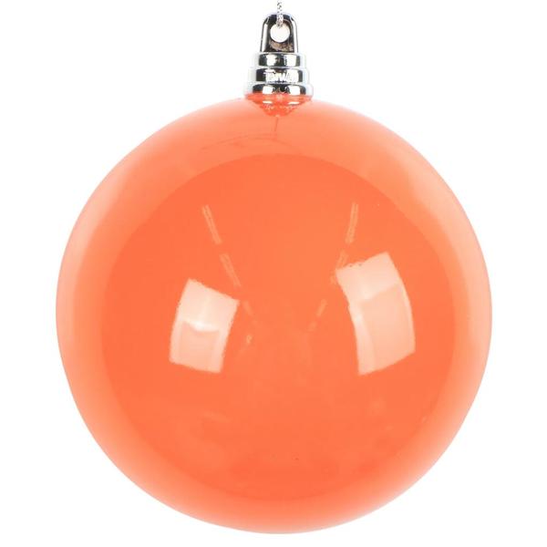 4" Orange High-Gloss Ball Ornament (6 pack)