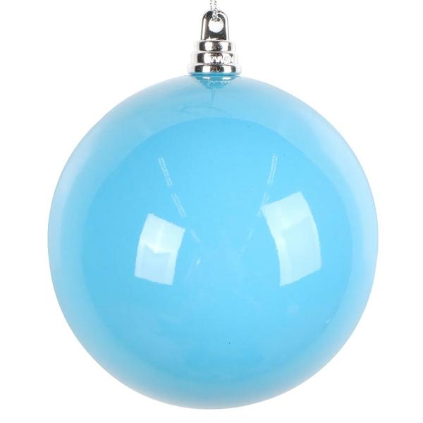 4" Light Blue High-Gloss Ball Ornament (6 pack)