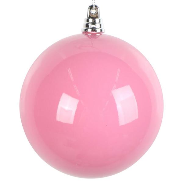 4" Hot Pink High-Gloss Ball Ornament (6 pack)