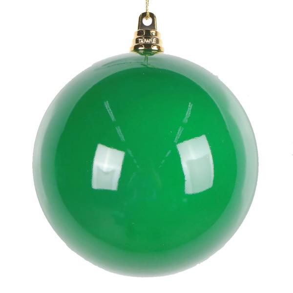 4.75" Green High-Gloss Ball Ornament (4 pack)