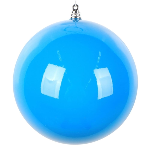 6" Blue Enamel High Gloss Ball Ornament (4 pack)