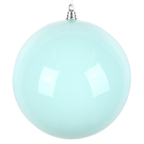6" Aqua Enamel High Gloss Ball Ornament (4 pack)