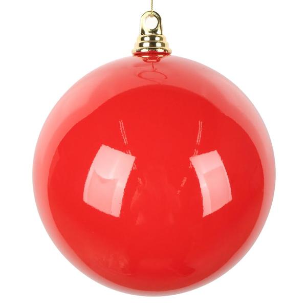 8" Red High-Gloss Ball Ornament (2 pack)
