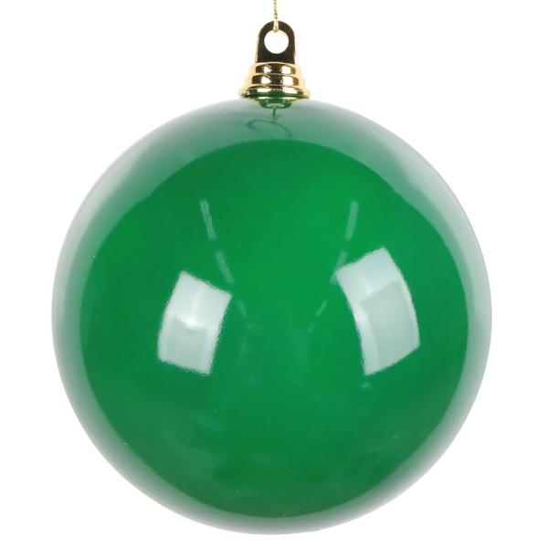 8" Green High-Gloss Ball Ornament (2 pack)
