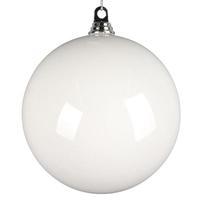 Vickerman 8" White High-Gloss Ball Ornament (2 pack)