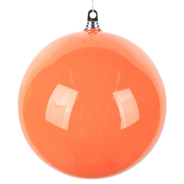 10" Orange High-Gloss Ball Ornament