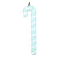 Vickerman 12" Aqua High-Gloss Candy Cane Ornament (2 Pack)