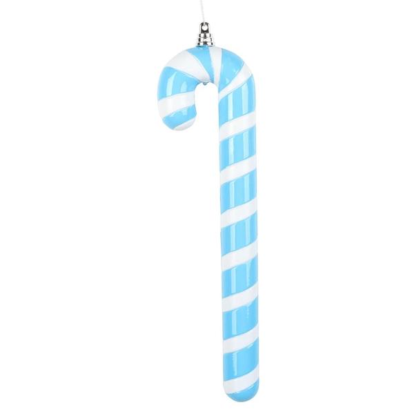 12" Light Blue High-Gloss Candy Cane Ornament (2 Pack)