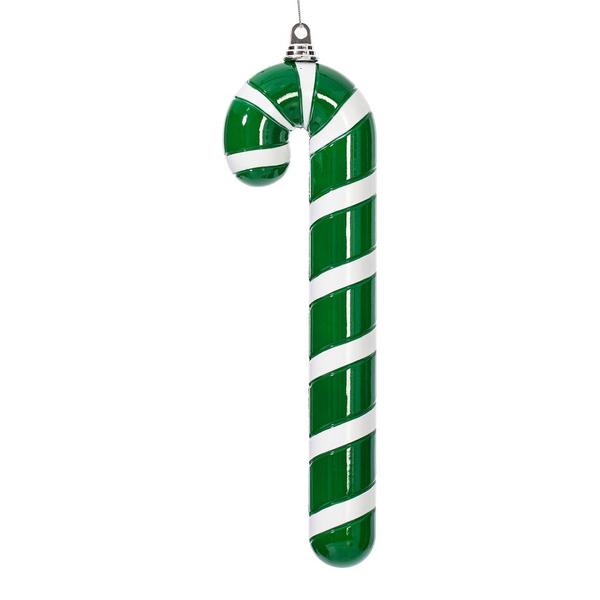 18" Green High-Gloss Candy Cane Ornament