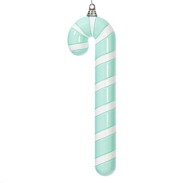 18" Aqua High-Gloss Candy Cane Ornament