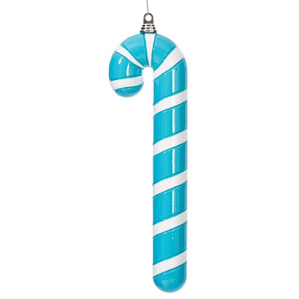 18" Light Blue High-Gloss Candy Cane Ornament