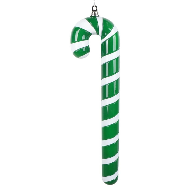 24" Green / White High Gloss Candy Cane Ornament