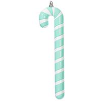 Vickerman 24" Aqua / White High Gloss Candy Cane Ornament