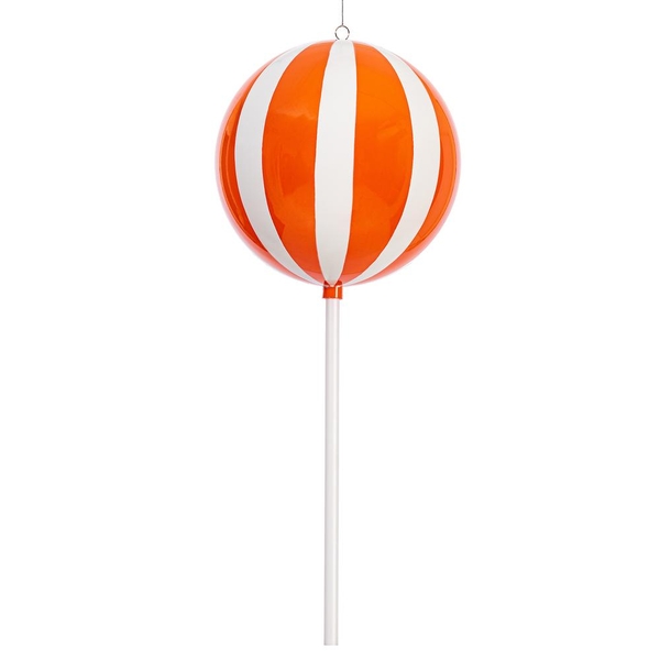 23.6" Orange High-Gloss Enamel Round Lollipop Ornament 