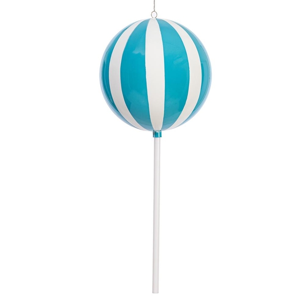 23.6" Light Blue High-Gloss Enamel Round Lollipop Ornament 