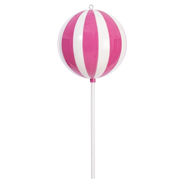23.6" Hot Pink High-Gloss Enamel Round Lollipop Ornament 