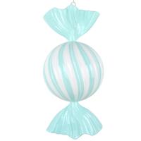Vickerman 13" Aqua Enamel Swirl Candy Ornament