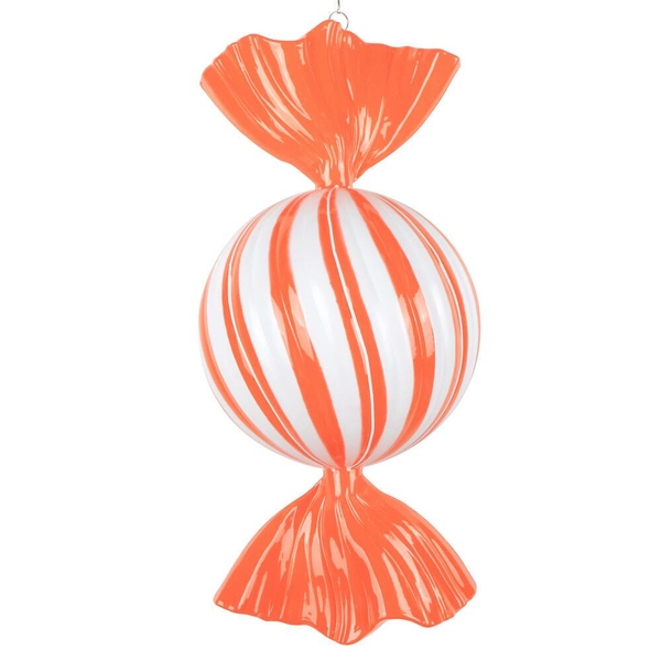 13" Orange Enamel Swirl Candy Ornament