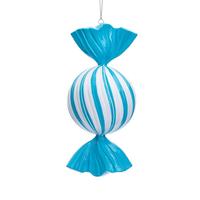 Vickerman 13" Light Blue Enamel Swirl Candy Ornament
