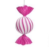 Vickerman 13" Hot Pink Enamel Swirl Candy Ornament