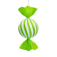 Vickerman 13" Lime  Enamel Swirl Candy Ornament