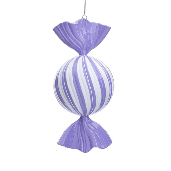 13" Lavender Enamel Swirl Candy Ornament