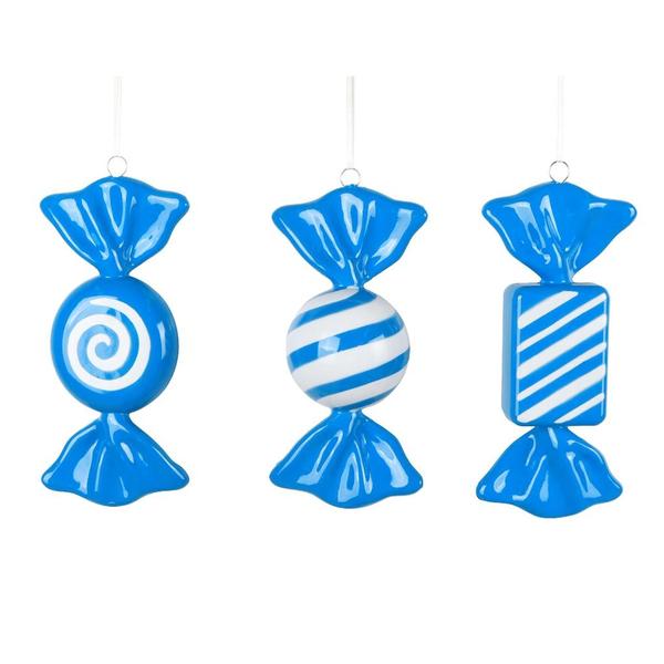 7.5" Blue Candy Assortment Ornament (3 Pack)