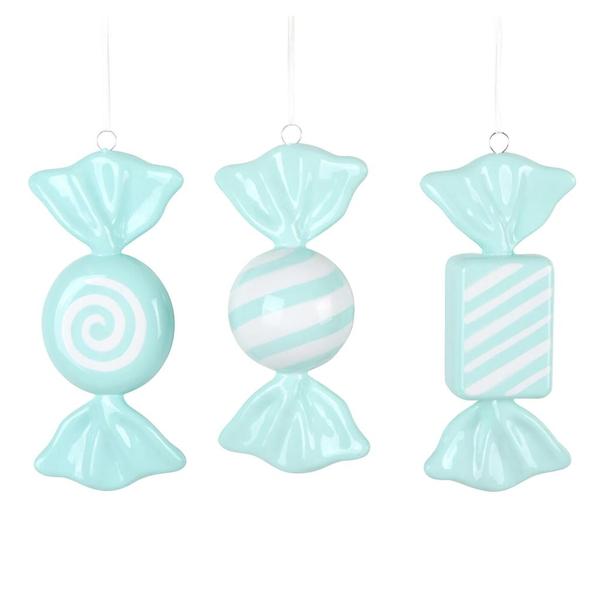 7.5" Aqua Candy Assortment Ornament (3 Pack)