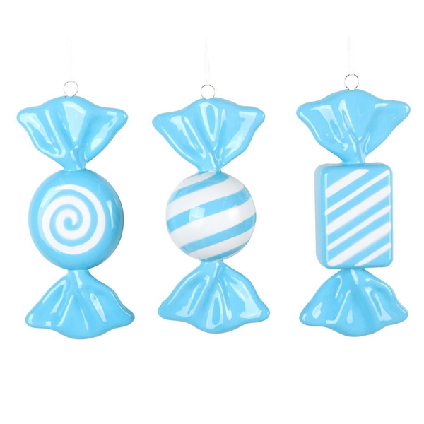 7.5" Light Blue Candy Assortment Ornament (3 Pack)