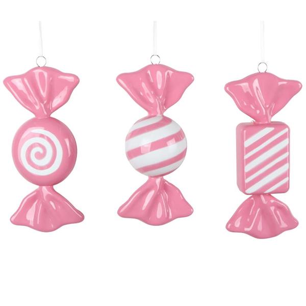 7.5" Hot Pink Candy Assortment Ornament (3 Pack)