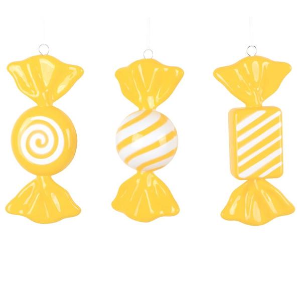 7.5" Yellow Candy Assortment Ornament (3 Pack)