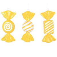 Vickerman 7.5" Yellow Candy Assortment Ornament (3 Pack)