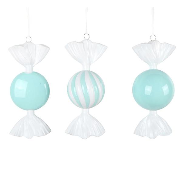 7" Aqua Candy Assortment Ornament (3 Pack)