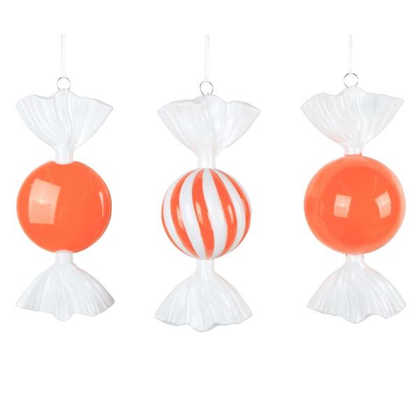 7" Orange Candy Assortment Ornament (3 Pack)