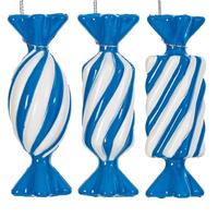Vickerman 4" Blue Swirl Candy Assortment Ornament (6 Pack)