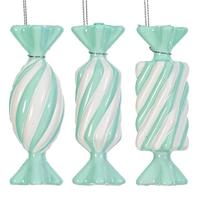 Vickerman 4" Aqua Swirl Candy Assortment Ornament (6 Pack)