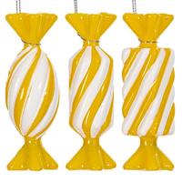 Vickerman 4" Yellow Swirl Candy Assortment Ornament (6 Pack)