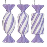 Vickerman 4" Lavender Swirl Candy Assortment Ornament (6 Pack)