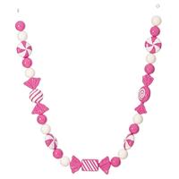 Vickerman 5.5' Hot Pink Enamel Candy Garland