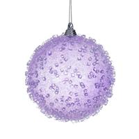 Vickerman 4" Lavender Icy Sugar Ball Ornament (3 pack)