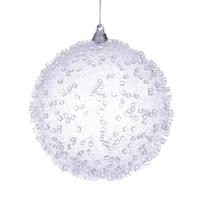 Vickerman 4.75" White Icy Sugar Ball Ornament (3 pack)