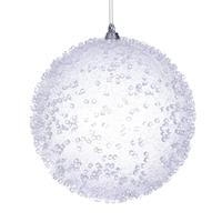 Vickerman 6" White Icy Sugar Ball Ornament (2 pack)