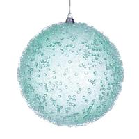 Vickerman 6" Seafoam Green Icy Sugar Ball Ornament (2 pack)